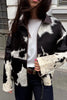 Women cowhide hair on leather jacket