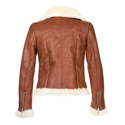 Genuine Leather Fur Women's Coat Jacket