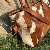 Large Western Cowhide Tote Bag