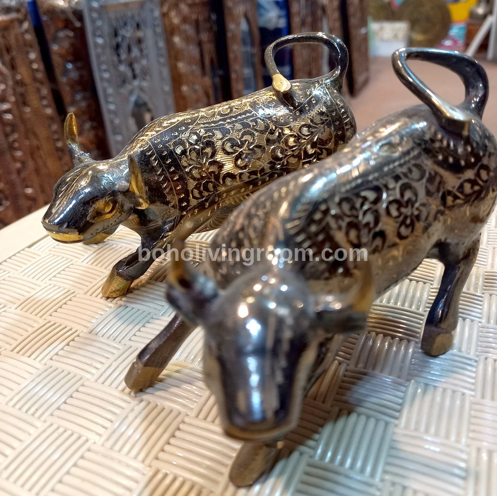 Vintage Handmade Premium Brass Bull Figurine