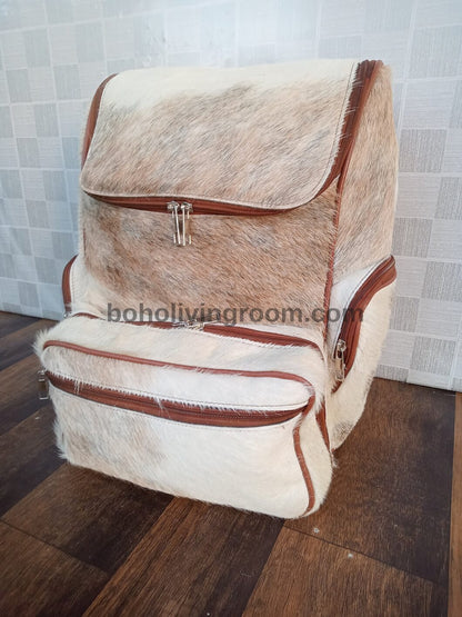 Cowhide Backpack Light Tan Brown