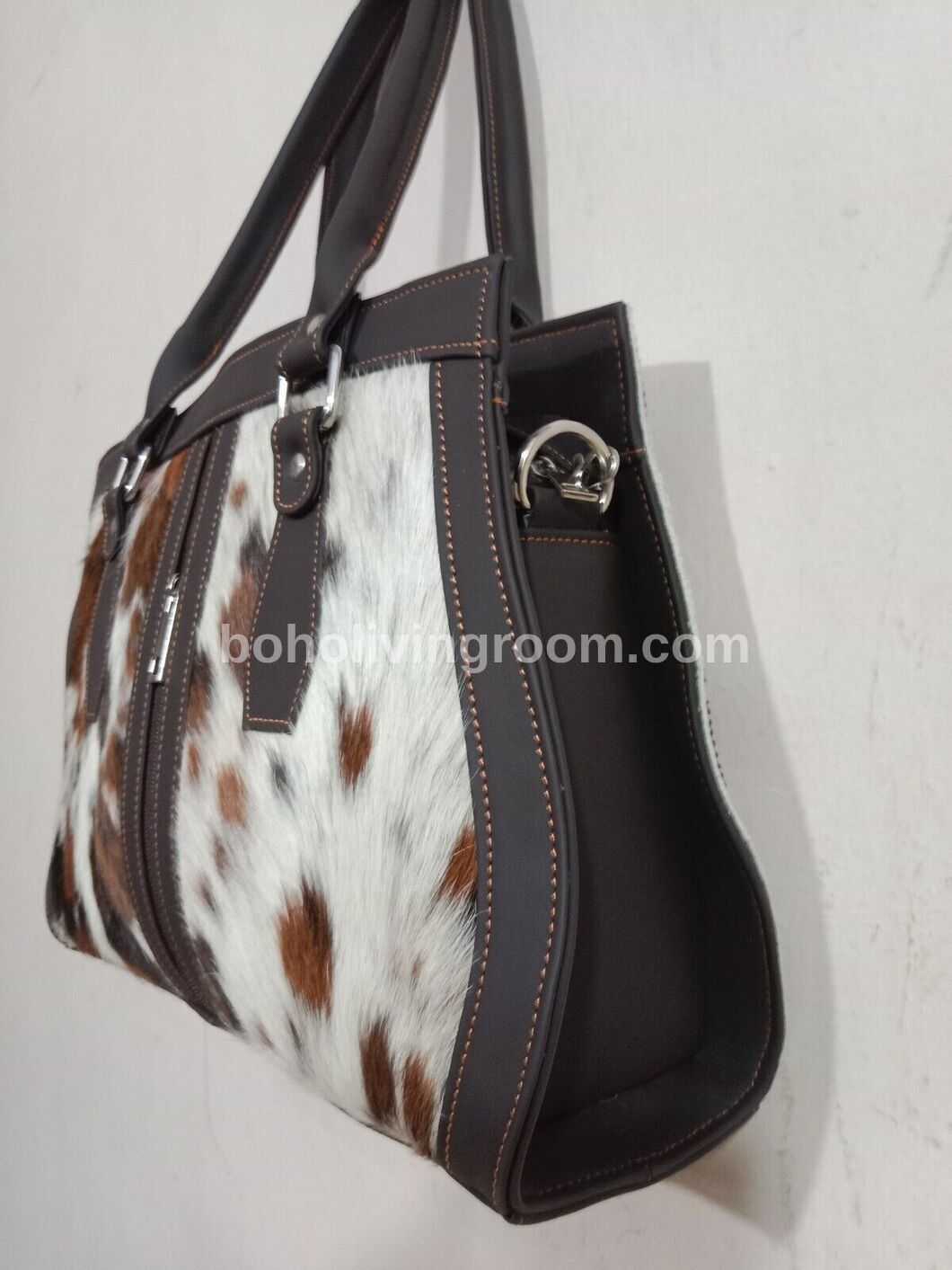 Exotic Tricolor Cowhide Shoulder Bag