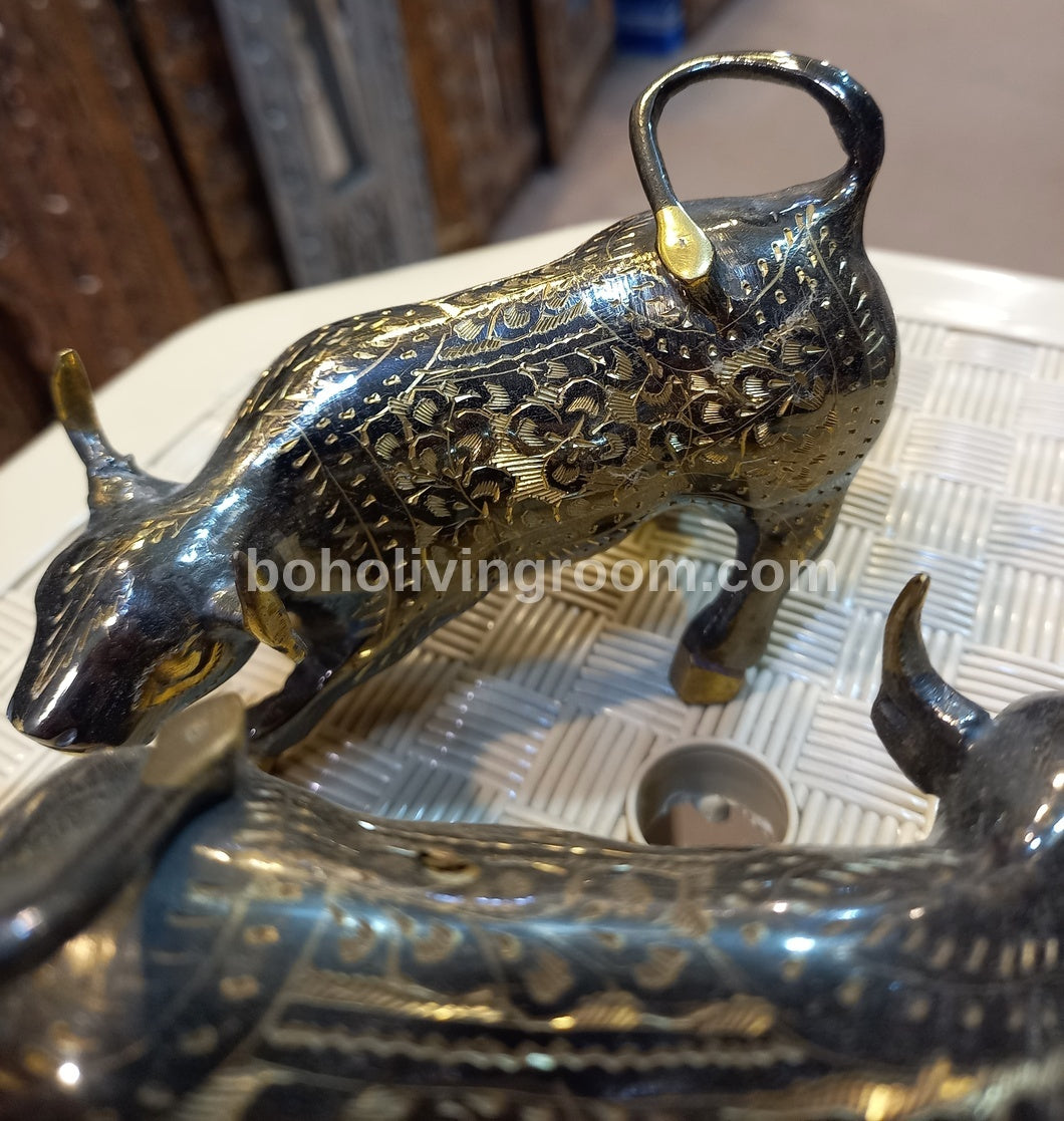 Vintage Handmade Premium Brass Bull Figurine