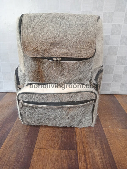 Exotic Grey Cowhide Backpack