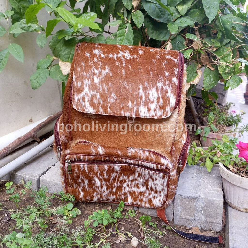 Natural Hair On Cowhide Diaper Bag