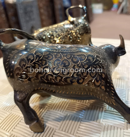 Vintage Handmade Premium Brass Bull Figurine