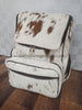Cowhide Backpack Spotted Brown White