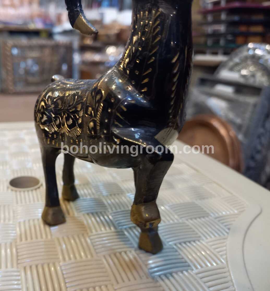 Handmade Brass Ibex Statue 6″ With Deco Work