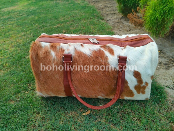 Genuine Cowhide Travel Duffle Bag