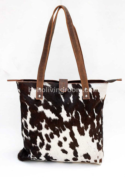 Large Natural Cowhide Ladies Tote Bag