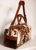 Cowhide Travel Bag Speckled Brown White