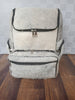 Cowhide Backpack Light Grey White