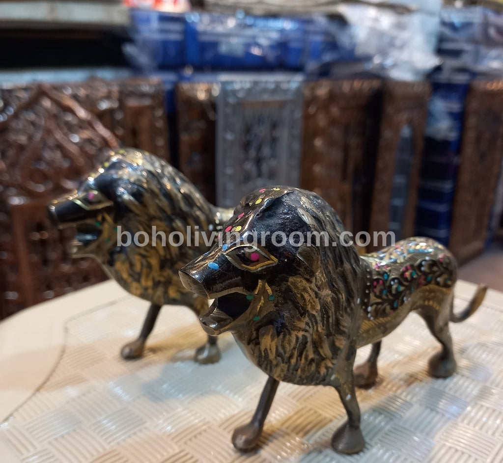 Handmade Brass Tiger Statue Figurine