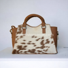 Brown White Spotted Cowhide Purse