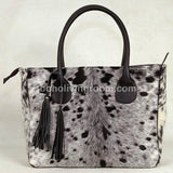 Speckled Natural Cowhide Tote Purse