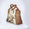 Brown White Spotted Cowhide Purse
