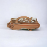Brown White Spotted Cowhide Purse