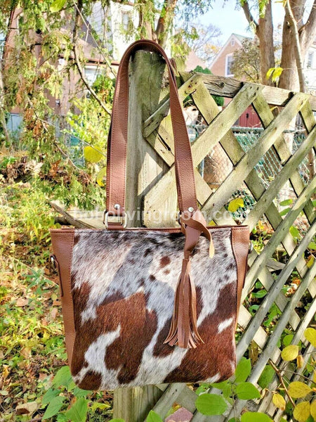 Speckled Cowhide Messenger Bag