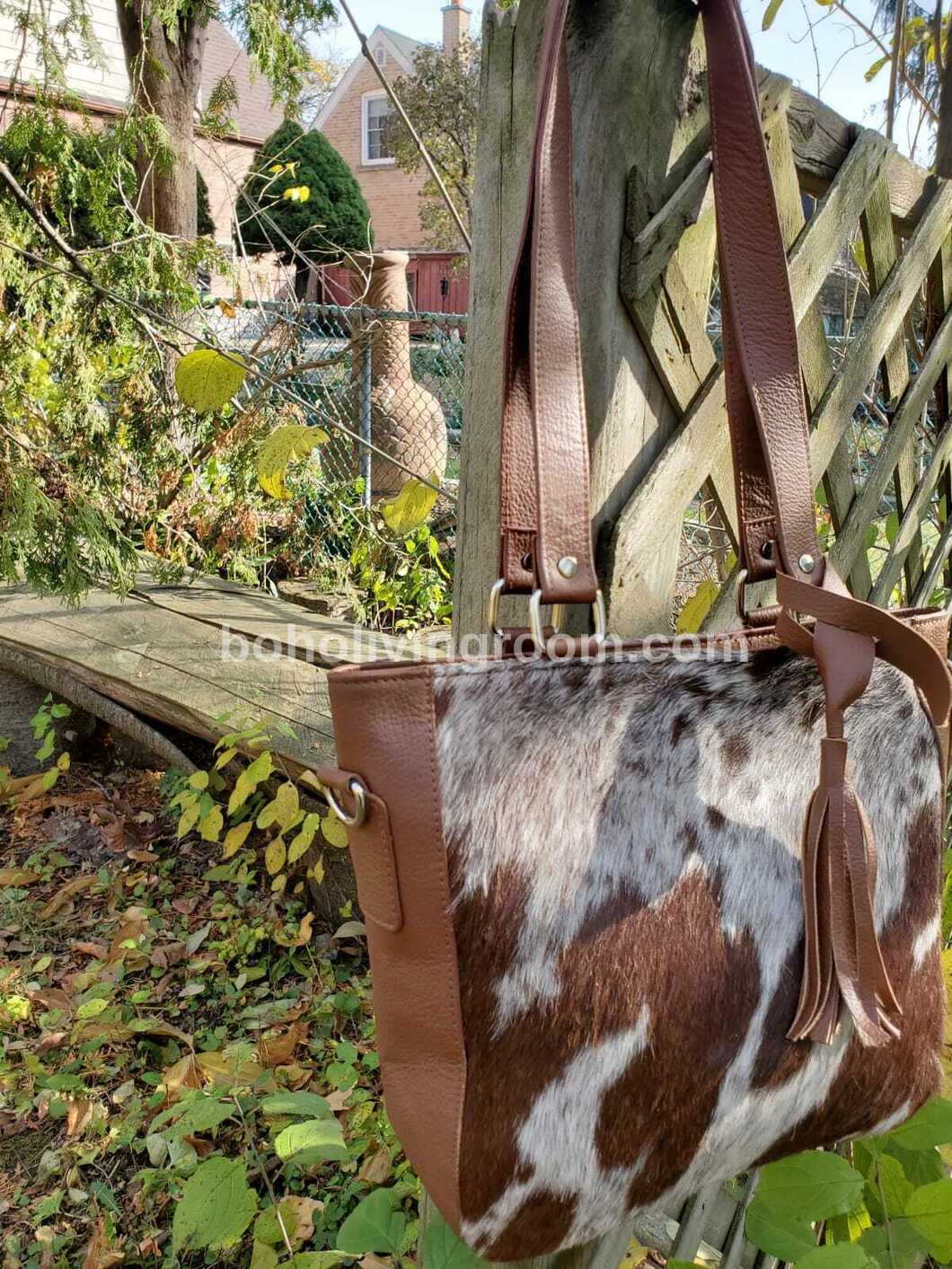 Speckled Cowhide Messenger Bag