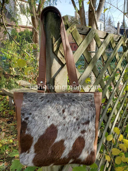 Speckled Cowhide Messenger Bag