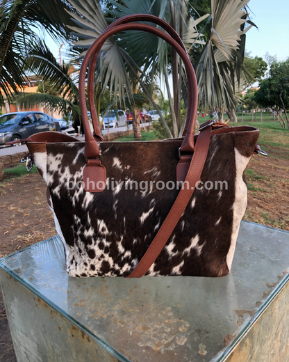 Real Natural Tricolor Cowhide Purse