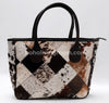 Natural Cowhide Patchwork Tote Bag