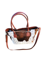 Exotic Tricolor Cowhide Tote Purse