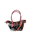 Exotic Tricolor Cowhide Tote Purse