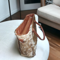 Brown White Cowhide Shoulder bag
