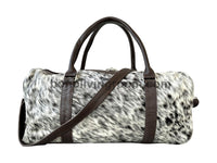 Natural Brown Black White Cowhide Duffle Bag