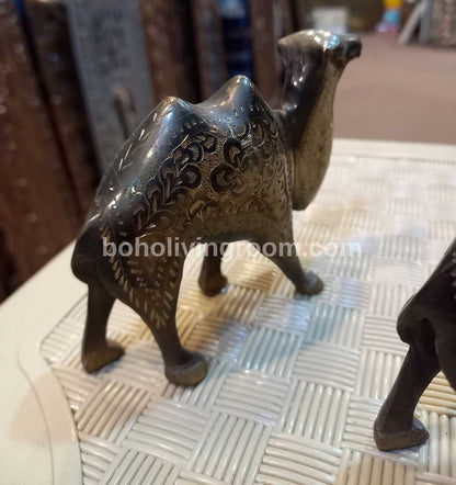 Small Vintage Handmade Brass Camel