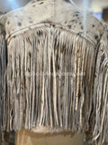 Hair On Cowhide Jacket Spotted With Fringes