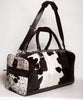 Cowhide Weekender Bag Black White