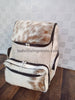 Natural Cowhide Backpack Light Brown Tan White