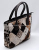 Natural Cowhide Patchwork Tote Bag