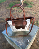 Real Natural Tricolor Cowhide Purse