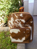Exquisite Brown White Cowhide Backpack