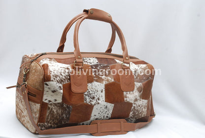 Real Cowhide Patchwork holdall