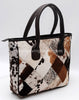 Natural Cowhide Patchwork Tote Bag