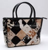 Large Cowhide Tote Purse Patchwork Pattern