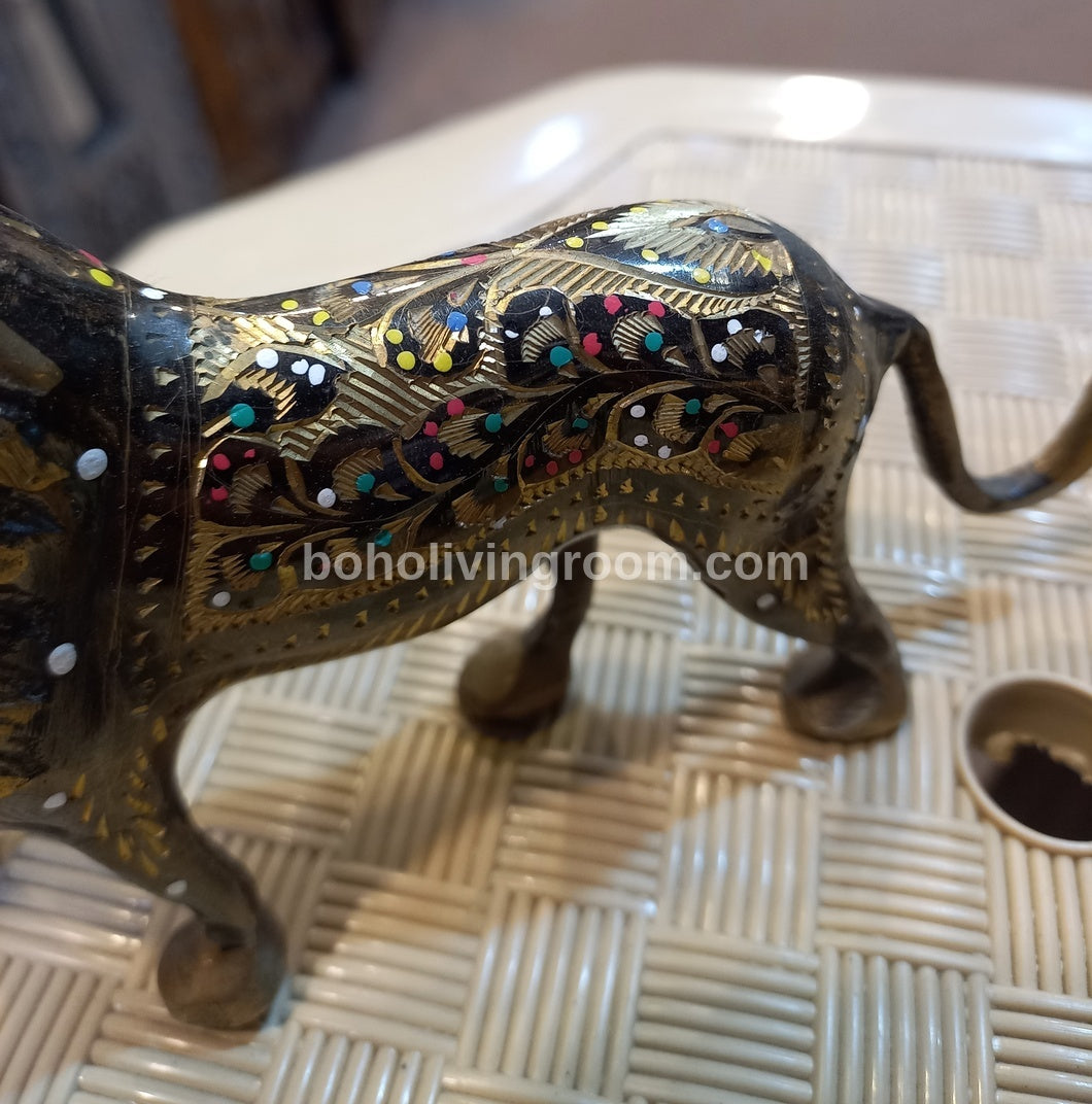 Handmade Brass Tiger Statue Figurine