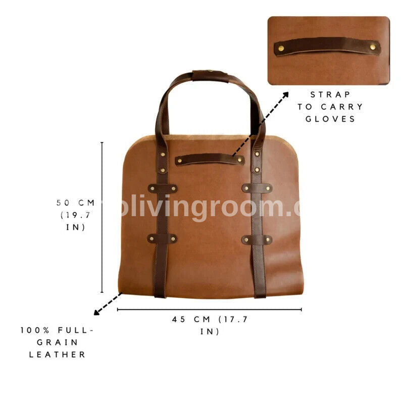 Premium leather wood carrier