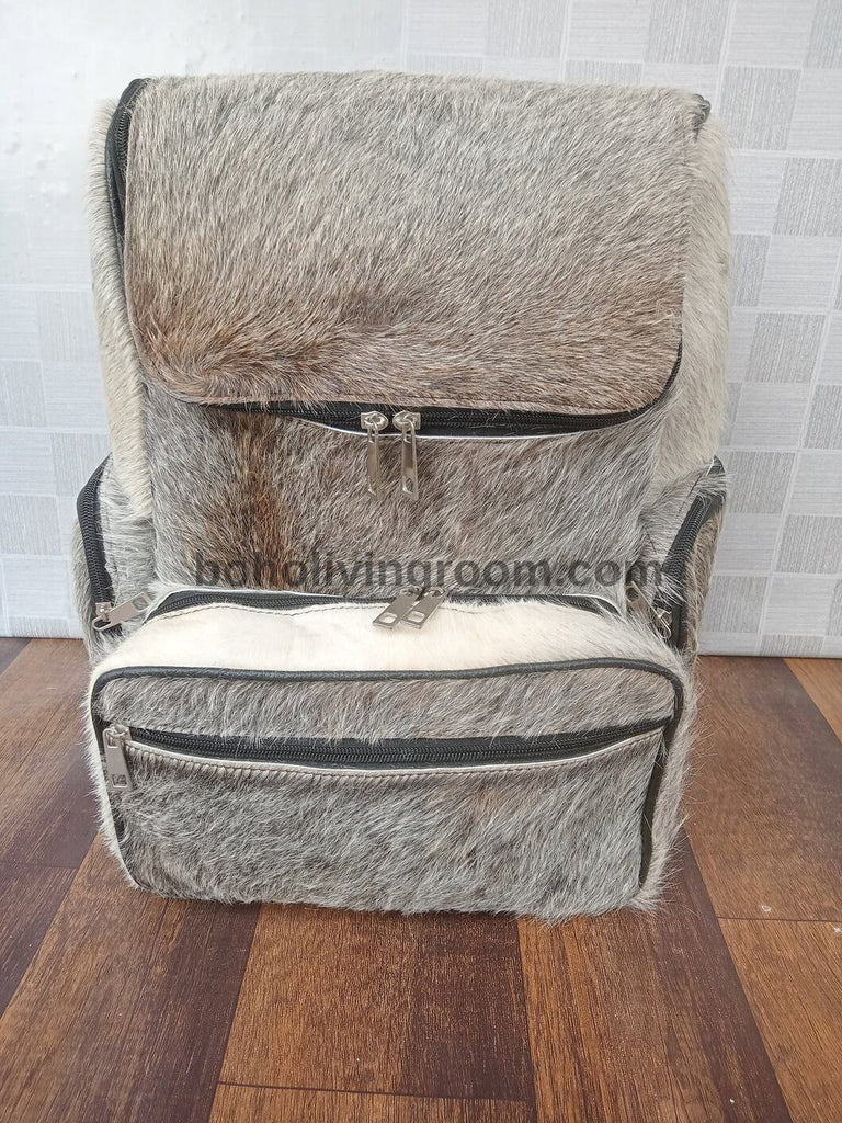 Exotic Grey Cowhide Backpack