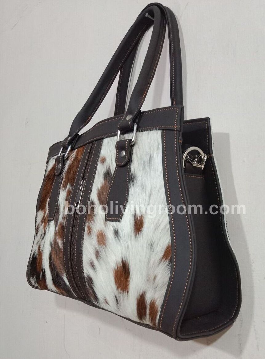 Exotic Tricolor Cowhide Shoulder Bag