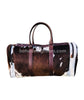 Tricolor Cowhide Duffle Travel Bag