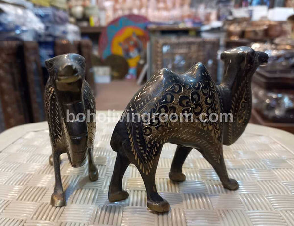 Small Vintage Handmade Brass Camel