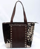 Leather Tricolor Cowhide Tote Bag