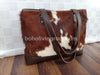 Natural Tricolor Cowhide Tote Bag