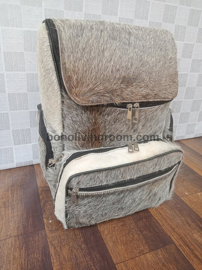 Exotic Grey Cowhide Backpack