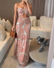 Women Long Summer Dress Printed Strapless Maxi